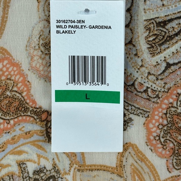 Jessica Simpson Wild Paisley Gardenia Swimsuit Coverup - Brown Tan - size Large - Picture 8 of 9